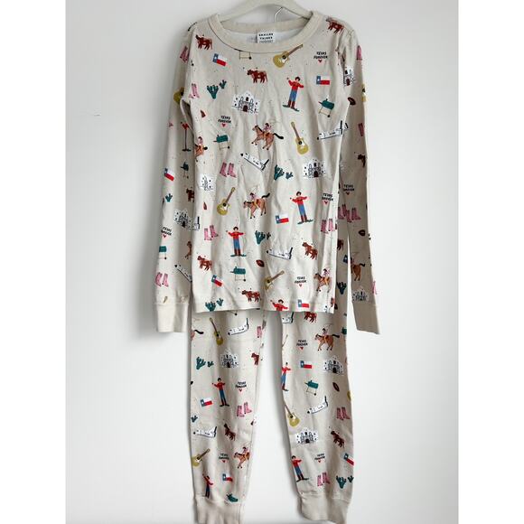 Smaller Things Goodnight Texas Long Sleeve Pajamas Set in Size 8 Organic Cotton - Picture 1 of 6